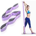 DEHUB Stretch Strap, Elastic Yoga Stretching Strap, Multi-Loop for Physical Therapy, Pilates, Yoga, Dance & Gymnastics Exercise and Flexible Pilates Stretch Band (Purple)