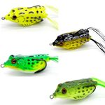 4 Pcs Soft Frog Lure Crank Bait Frog Lures Mini Set Soft Frog Fishing Lures for Bass Pike for Freshwater Saltwater Fishing with Storage (M, 4)