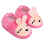 Boys Girls Plush Warm Cute Bunny House Slippers Fuzzy Indoor Bedroom Shoes Animal Soft Cozy Cute Cartoon Plush Anti-Slip Shoes for Toddler Kids