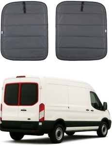 VANLUSIS Extra-Thick Magnetic Insulated Rear Door Window Covers for 2015-2026 Ford Transit Medium and High Roof Vans with NO Plastic Trim, Blackout Privacy Sun Shades for Stealth Camping – Dark Gray