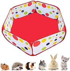 Amakunft Portable Small Animals Playpen, Outdoor/Indoor Pop Open Pet Exercise Fence, Guinea Pig Accessories Metal Wire Yard Fence C&C Cage Tent for Rabbits, Hamster, Chinchillas and Hedgehogs