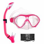 Snorkeling Gear for Kids with Foldable Silicone Full Dry Snorkel, Kids Snorkel Set Anti Leak Youth Junior Snorkeling Package Diving Mask Soft Tube with Hard Storage Box Scuba Swimming Goggles