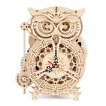 ROKR 3D Wooden Puzzle Owl Clock with Timer- DIY Mechnical Clock Building Set, Brain Teaser Unique Gift for Boys/Girls/Grown-ups Birthday