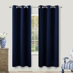 KOUFALL Blackout Curtains 72 Inches Long for Bedroom Grommet Room Darkening Thermal Insulating Window Blackout Nautical Curtains for Living Room,Navy Blue,42 Wide x 72 Inch Length 2 Panels Set