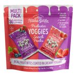 Nature's Garden Probiotic Yoggies Multi Pack, 21oz (Strawberry Yoggies 15x0.7 oz +Mixed Berry Yoggies 15x0.7 oz), Strawberry and Mixed Berry Yogurt Covered Snack, High Fiber, Real Fruit Pieces, No Artificial Ingredients, Healthy Snack for Adults