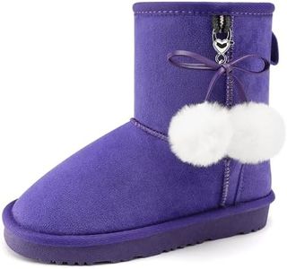 Stelle Kids Winter Boots Girls Boys Snow High Ankle Boots(Purple,12ML)