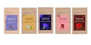 Jaivik Uttarakhand - Lavender Flowers Buds Tea (10g),Chamomile Flower Tea (10g),chamomile tea(10g),Rose Tea(10g),Hibiscus Tea (10g) pack of 5