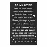 ENGZHI Unique Bestie Gifts for Women, Best Friend Birthday Card - Friendship Gifts for Friend Women, Bff Birthday Gifts, Metal Wallet Card