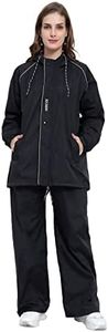 Zacharias Women's Waterproof Double Layer Raincoat/Rainsuit With Pant (kech-01_Black_3X-Large)