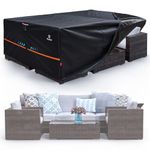 Patio Furniture Covers Outdoor Waterproof Table Sectional Set Large Cover,Heavy Duty 550D Anti Tear Couch Sofa Covers with Buckles&Vents&Handles(Square 74"Lx74"Wx28"H)