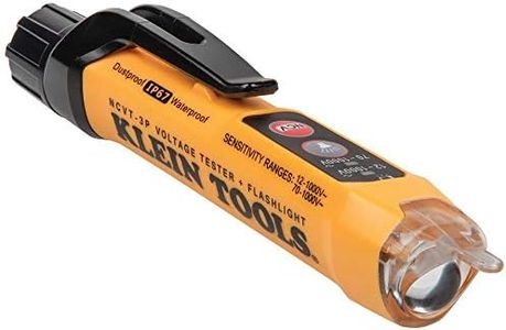 Klein Tools NCVT3P Dual Range Non Contact Voltage Tester, 12 - 1000V AC Pen, Flashlight, Audible and Flashing LED Alarms, Pocket Clip