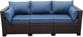 Rattaner 3-Seat Patio Wicker Sofa, 