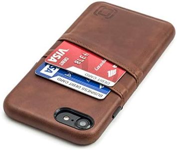 Dockem iPhone SE 3 (2022), iPhone SE 2020, iPhone 8/7 Wallet Card Case: Synthetic Leather with 2 Card Holder Slots [Exec Brown]