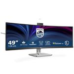 Philips 49B2U6903CH - 49 inch DQHD curved monitor, webcam, microphone, RJ45, height adjustable (5120x1440, HDMI, DisplayPort, USB-C, USB Hub) black
