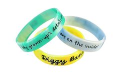 Diggy Band Wrist Straps for Children – Set of 2 Colourful ID Wristbands for Kids – Waterproof Silicone Lost Child Wristband – Comfortable and Cute Design – Reusable Anti Lost Wrist Bands Children