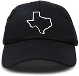 DALIX Texas State Embroidered Dad Hat Cotton Baseball Cap Women, Black, One Size