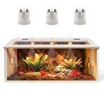 Prolee 68 Gallon Reptile Terrarium, Lizard Tank 48" Long, Bearded Dragon Tank with Roof Door, Snake Tank with Built-in Lamp Fixture and Switch, 48" Long