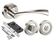 Golden Grace Astrid Design Door Handles Modern Duo Dual Chrome Door Handle on Rose Pack for Bathrooms