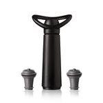 Vacu Vin Wine Saver Concerto - Black - 1 Pump 2 Stoppers - Wine Stoppers for Bottles with Vacuum Pump and Pourer - Reusable - Made in The Netherlands