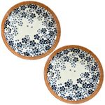 OLWICK® Ceramic Dinner Plates, 8 inches Round Kitchen Dinner Dishes for Dessert, Appetizer, Pasta, Salad, Sandwich, Microwave Oven Dishwasher Safe, Set of 2