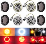 Benlari 1157 LED Turn Signals Front Rear 1156 Lights Black-Finish Bulbs Smoke Lenses Compatible for Harley Davidson Dyna Softail Sportster Touring Street Glide Road Glide Iron 883 1200 72 48