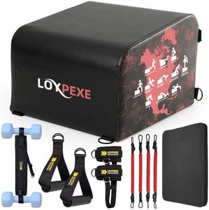 Multi-Functional Whole Body Workout Box Hip Thrust Bench,Hip Thrust Bench for Glute Bridge Exercise,Box Jump Training,Core&Abs Strength Training With Resistance Band,Exercise Handle,Knee Pad Gym