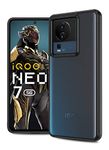 Golden Sand for iQOO Neo 7 5G Back Cover Rugged Frosted Series Semi Transparent PC Shockproof TPU Slim Case (Frost Black)