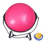 Nice C Balance Ball, Half Ball, Balance Ball, Exercise Workout Trainer, with Resistant Band, Strength Fitness Yoga with Bonus Foot Pump