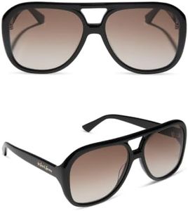 DIFF For Love & Lemons | Pauline Oversized Navigator Sunglasses for Women | UV400 Protection | Black + Brown Gradient
