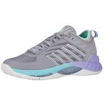 K-Swiss Women's Hypercourt Supreme 2 Tennis Shoe, Lilac Gray/Nimbus Cloud/Neon Purple, 8.5