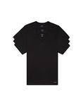 Calvin Klein Men's Cotton Classics 3-Pack Undershirts, 3 Black - Short Sleeve Vneck, Large