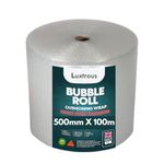 LUXTROUS Premium Bubble Wrap Roll (500mm x 100m) Quality Bubble Wrap for Moving Houses, Office, and Industrial Use Lightweight, Durable, and UK Manufactured