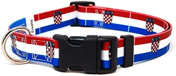 Croatia Dog Collar | Croatia Flag | Quick-release Buckle | Made in NJ, USA | for Large Dogs