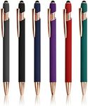 Stylus Pen 6Pcs Universal Capacitive 2 in 1 Retractable Ballpoint Pens Stylus Pens for Touch Screens Capacitive Touch Screen Pens Digital Pen for Tablets Smartphones All Touchscreen Devices-6 Colors