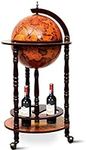 17" Wooden Globe Wine Rack, Wooden 