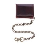 Men's Colorado Leather RFID Trifold Chain Wallet, Dark Brown