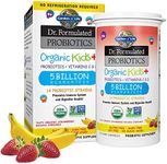 Garden of Life Dr. Formulated Probiotics Organic Kids+ plus Vitamin C & D, Strawberry Banana, Gluten Dairy & Soy Free Immune & Digestive Health Supplement, No Added Sugar, 30 Chewables (Shelf Stable)