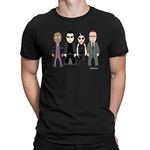 vipwees, Bullet Time Trinity, Mens Movie Caricature Organic Cotton T-Shirt Black