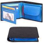 SENDEFN Men's Wallets Genuine Leather RFID Blocking Slim Trifold Wallets with Credit Cards and ID Windows & Coin Pocket