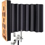 Pyle Wood Microphone Isolation Shield - Sound Isolation Recording Booth, Studio Microphone Vocal Booth Dampening Filter Foam Acoustic Panel w/ 2" Thick Foam, Universal ââ€¦Âââ‚¬Â Mic Threading - PSMRSWD100