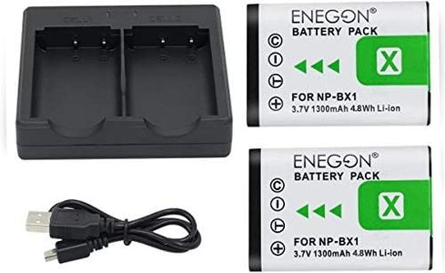 ENEGON NP-BX1 Battery (1300 mAh, 2-Pack) and Charger Set, Rapid Dual Charger for Sony NP-BX1,ZV-1/ZV-1F, DSC-RX100/100M/WX300,DSC-HX300/400,AS10/15/30V/50R/100V/300R,HDR-CX240/405, HDR-MV1/PJ275