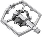 GEWAGE Mountain Bike Pedals- Dual Function Bicycle Flat Pedals and SPD Pedals- 9/16" Platform Pedals Compatible with SPD for Road Mountain BMX Bike