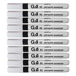 G4GADGET 50 X Whiteboard Dry Wipe Marker Pens Bullet TipNon-Toxic Ink Black Colour