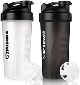 GIFUBOWA Shaker Bottles - 2 pack 28 oz Shake Cup for Protein Mixes or Powdered Drinks for Gym Sport Matte Black and White