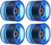 PATIKIL 70mm 78A Longboard Wheels with Red ABEC-9 Bearings, 4 Pack Soft Cruiser Wheels Street Wheels for Skateboards Skateboard Wheel PU, Clear Blue