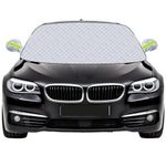Mengine Car Windscreen Cover, Snow UV Ice Protection Car Windshield Cover with 9 Hidden Magnets & Side Wing Mirror Covers, Windshield Frost Guard Fit for Cars in All Weather (145 * 118cm)