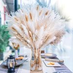 95 PCS Pampas Grass Decor Natural Dried Flowers | Boho Dried Floral Arrangement Centerpiece Table Decor Wedding Decor Rustic Decor (95PCS)