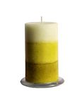 Pure Indian Candle Handmade Green Citronella & Camphor Scented Tritone Designer Wax Pillar Candle PIC2019TRTN004 (Burn Time 50 Hrs.)