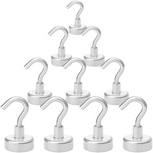 Packing Hacks Magnetic Hooks – Heavy Duty Secure Hold for Cruise Cabins, Home, Office – 1.35” x 0.75” (10-Pack)