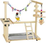 Exttlliy Parrots Bird Playground Birdcage Playstand Play Gym Parakeet Playpen Ladder with Feeder Cup Bird Toys Swing Chew Toy